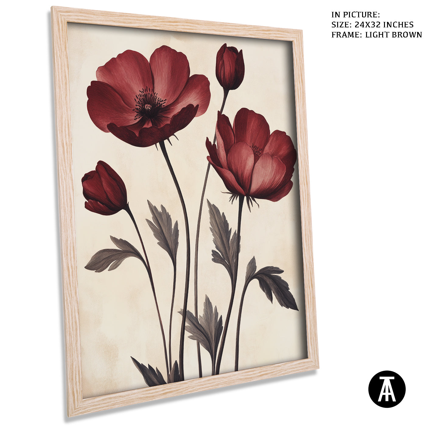 Artwork in Dark Brown Frame
