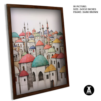 Sample Artwork in Dark Brown Frame