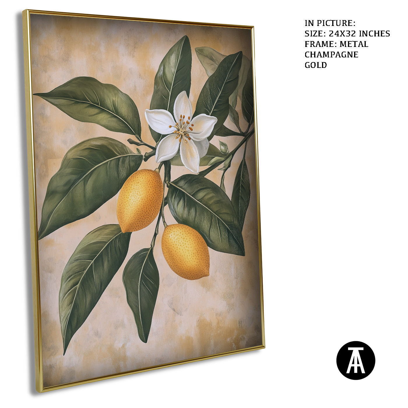 Artwork in Light Brown Frame