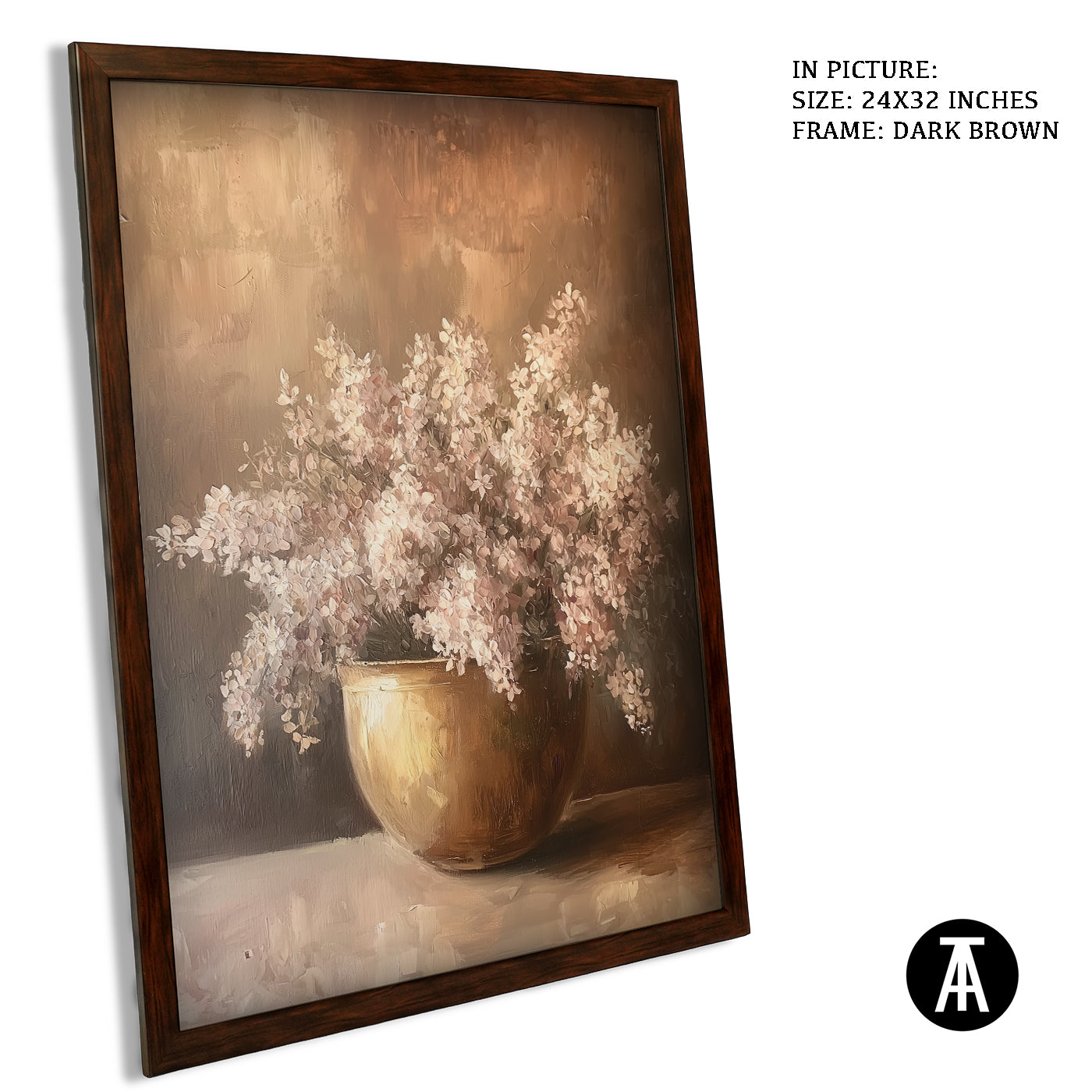 Artwork in Metal Champagne Gold Frame