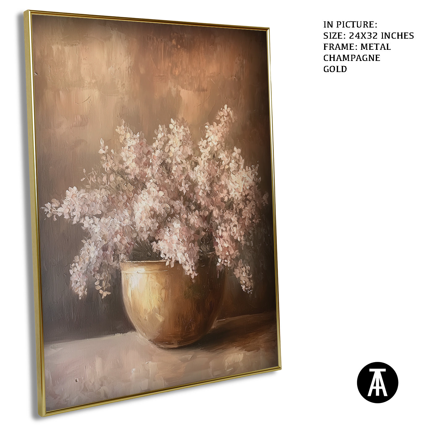 Artwork in Light Brown Frame