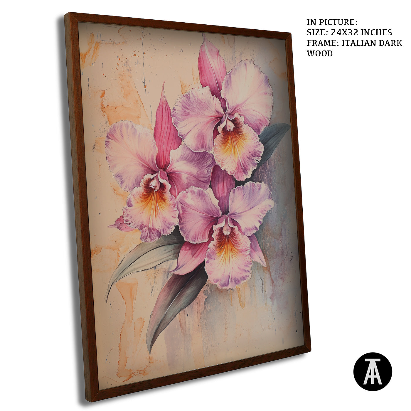 Artwork in Dark Wood Frame