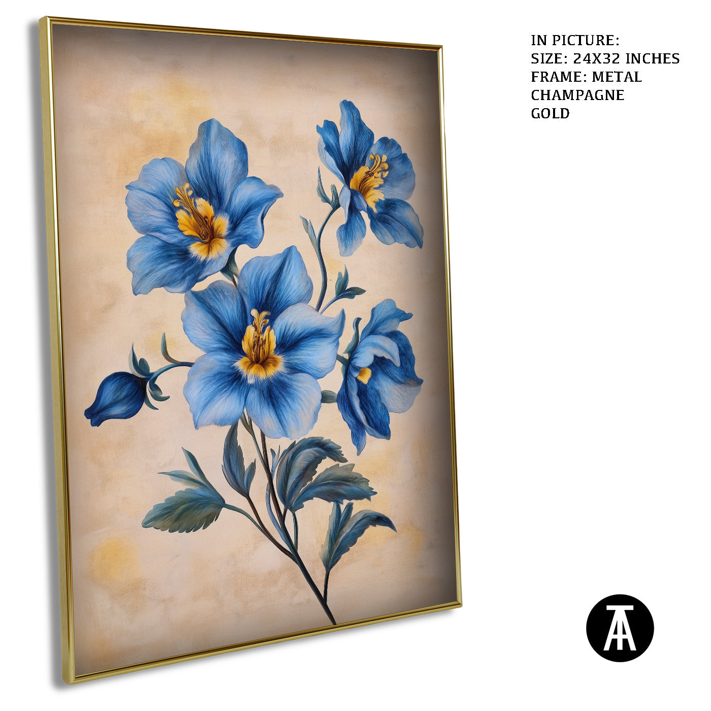 Artwork in Light Brown Frame