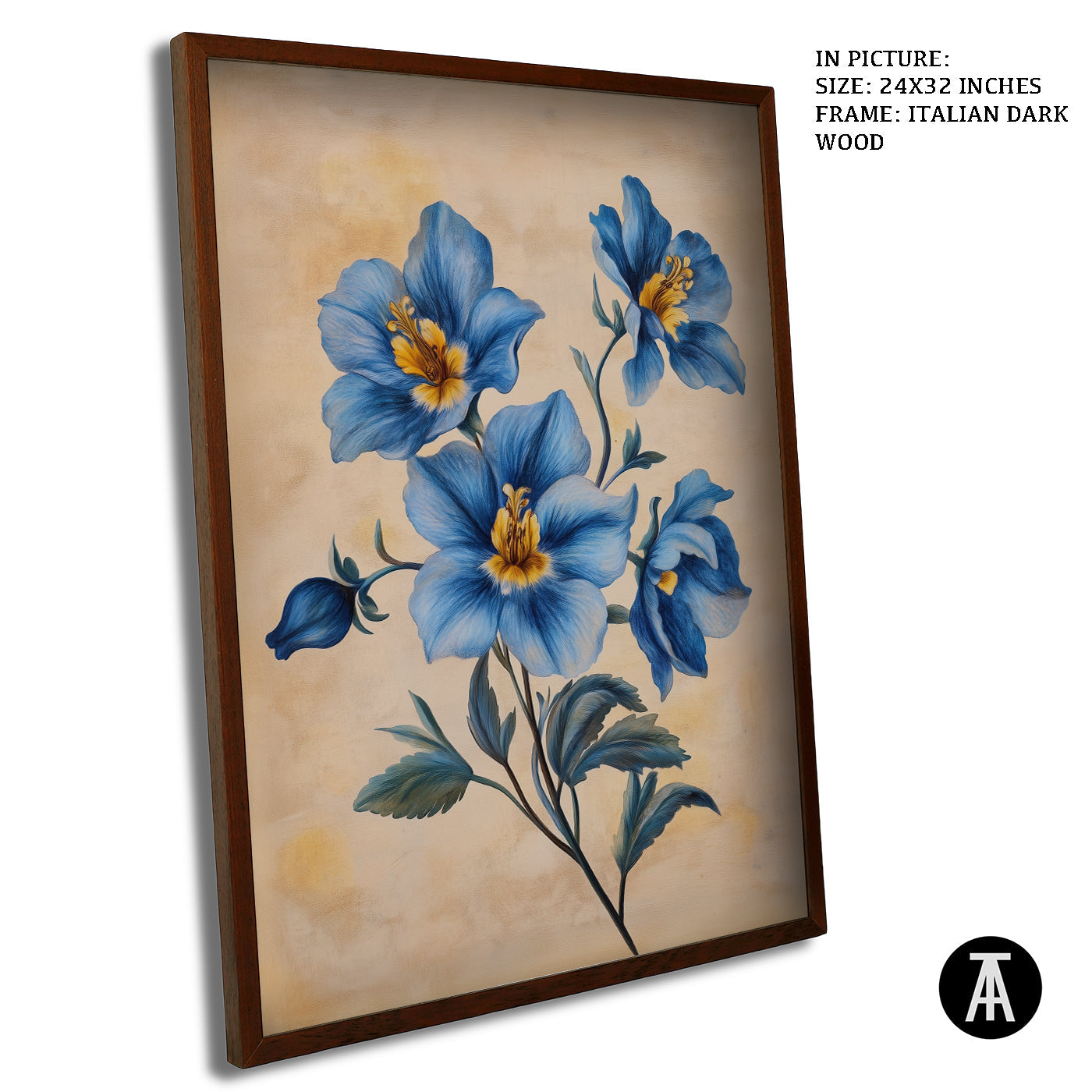 Artwork in Dark Wood Frame