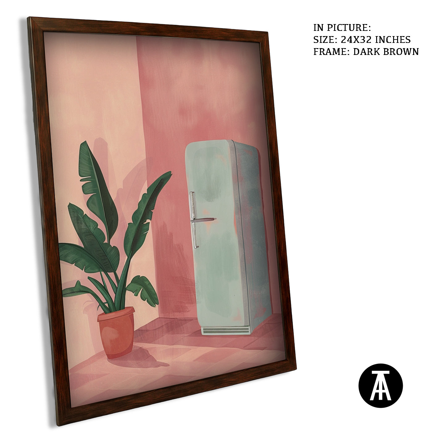 Artwork in Dark Brown Frame