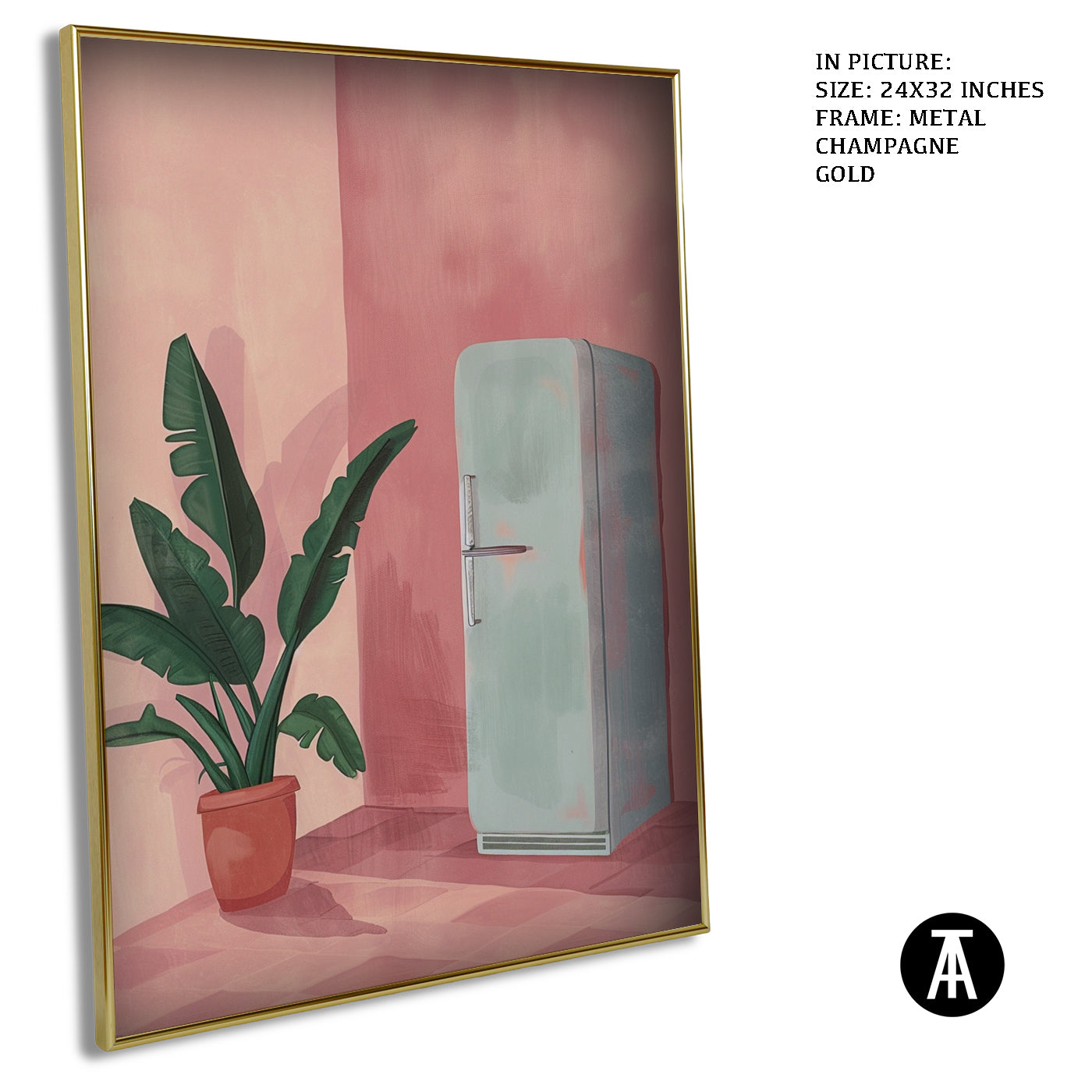 Artwork in Metal Champagne Gold Frame
