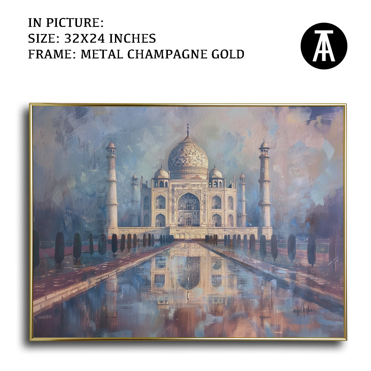Artwork in Light Brown Frame