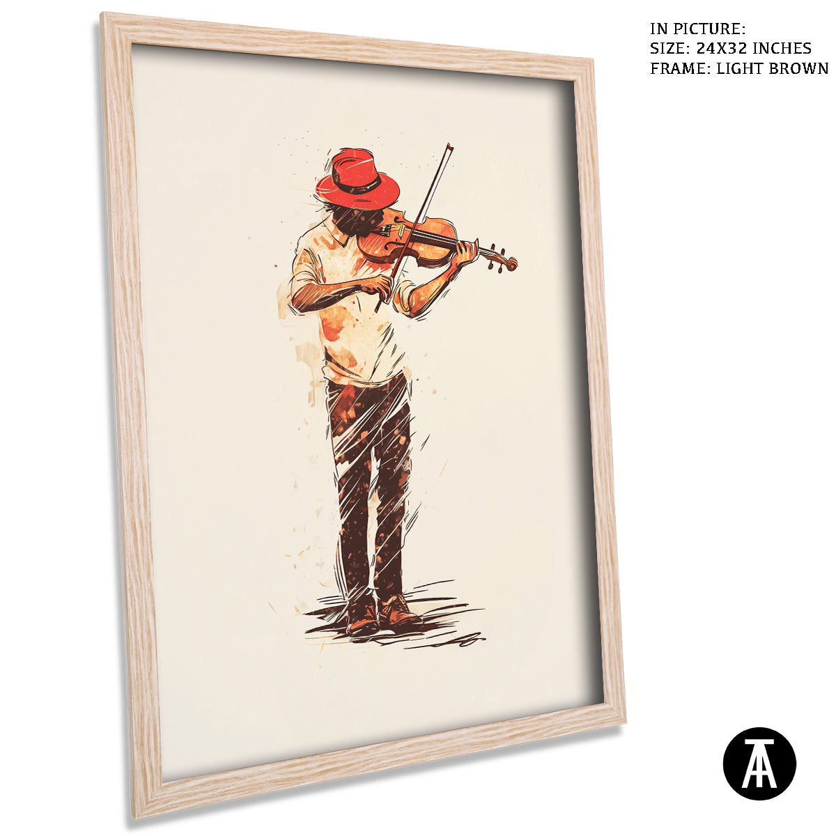 Artwork in Dark Brown Frame