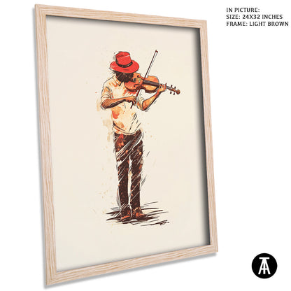 Artwork in Dark Brown Frame