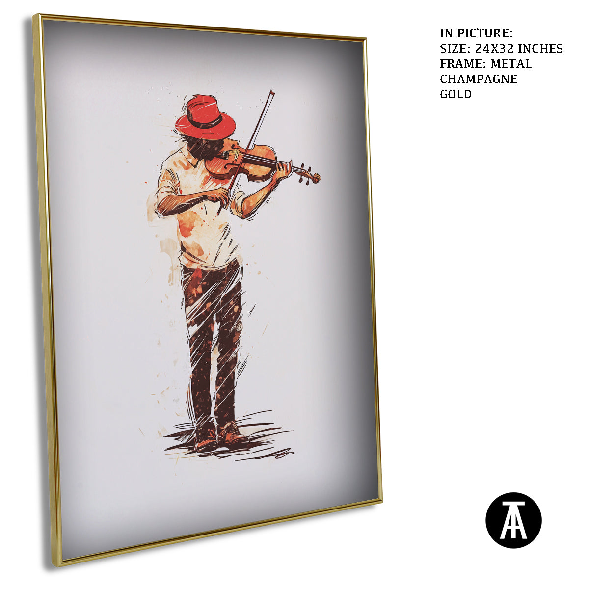 Artwork in Light Brown Frame