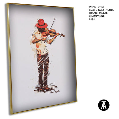 Artwork in Light Brown Frame