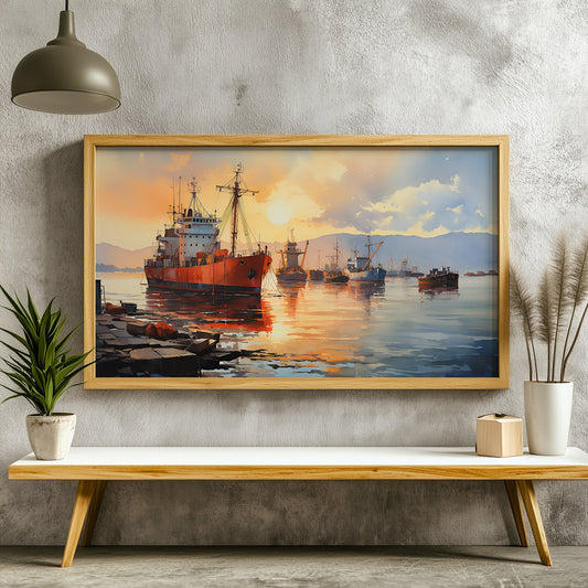 Panoramic Indian Painting in a Lifestyle Setting