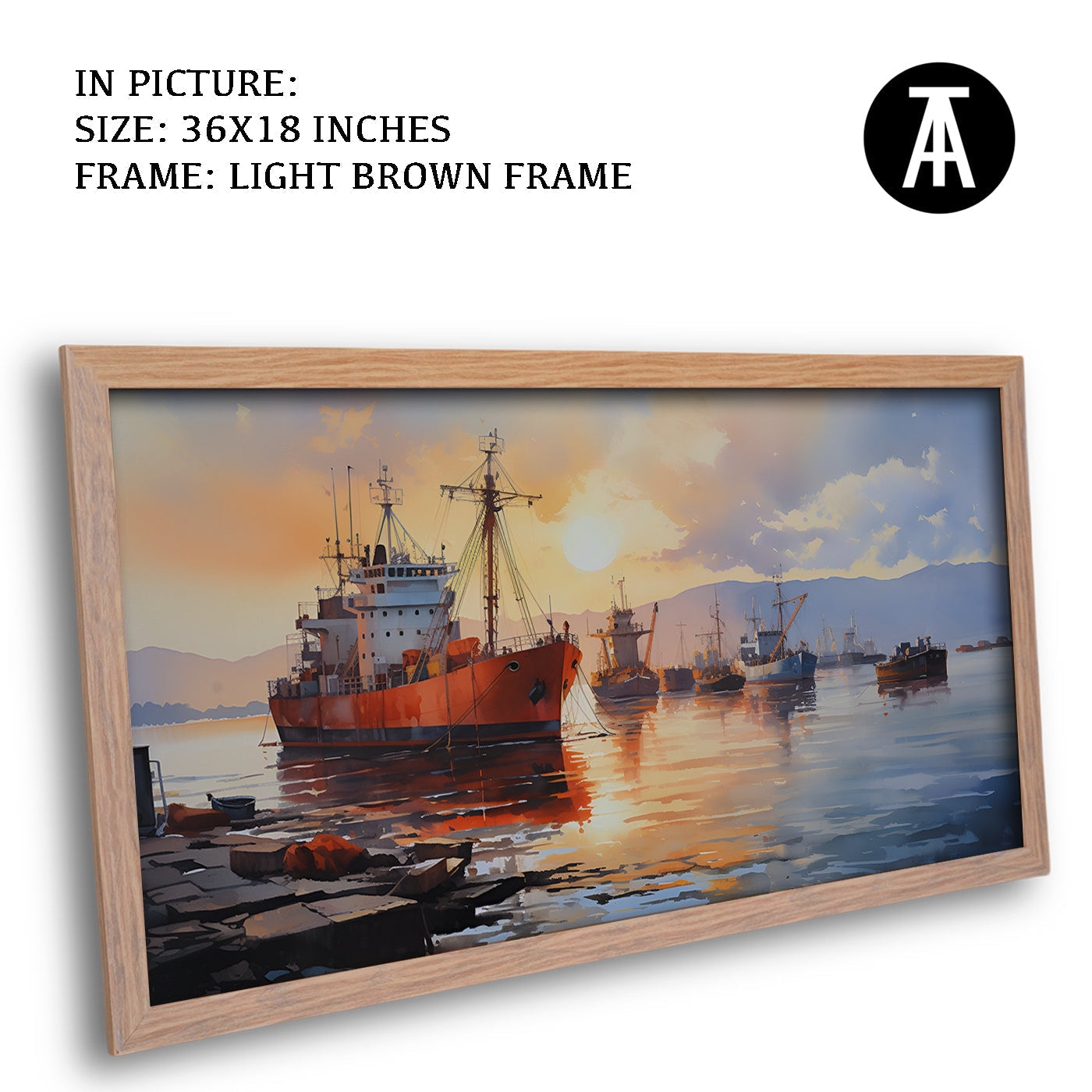 Artwork in Dark Brown Frame