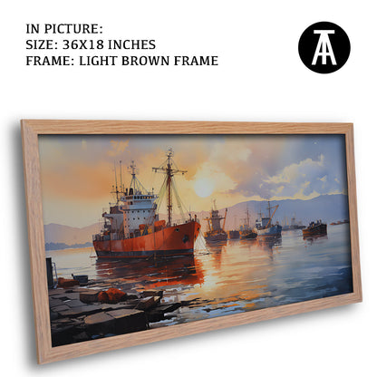 Artwork in Dark Brown Frame