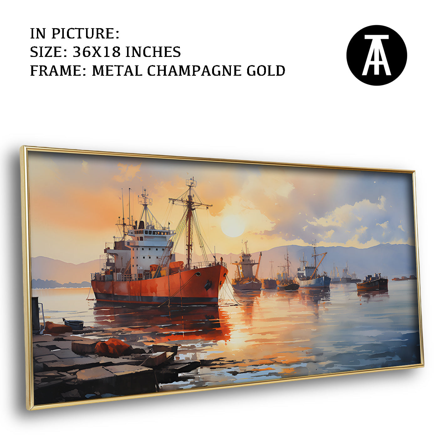 Artwork in Light Brown Frame
