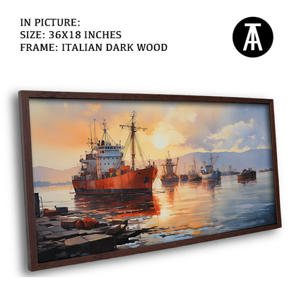 Artwork in Dark Wood Frame