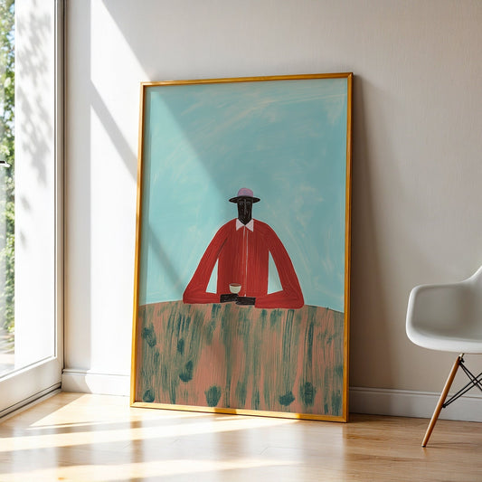 Abstract Art in a Lifestyle Setting Waiting by NYC Abstract