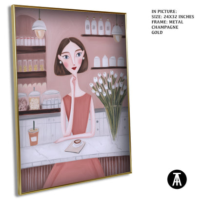 Artwork in Metal Champagne Gold Frame