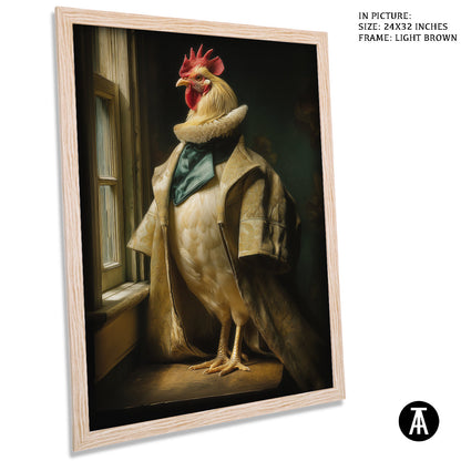 Artwork in Light Brown Frame