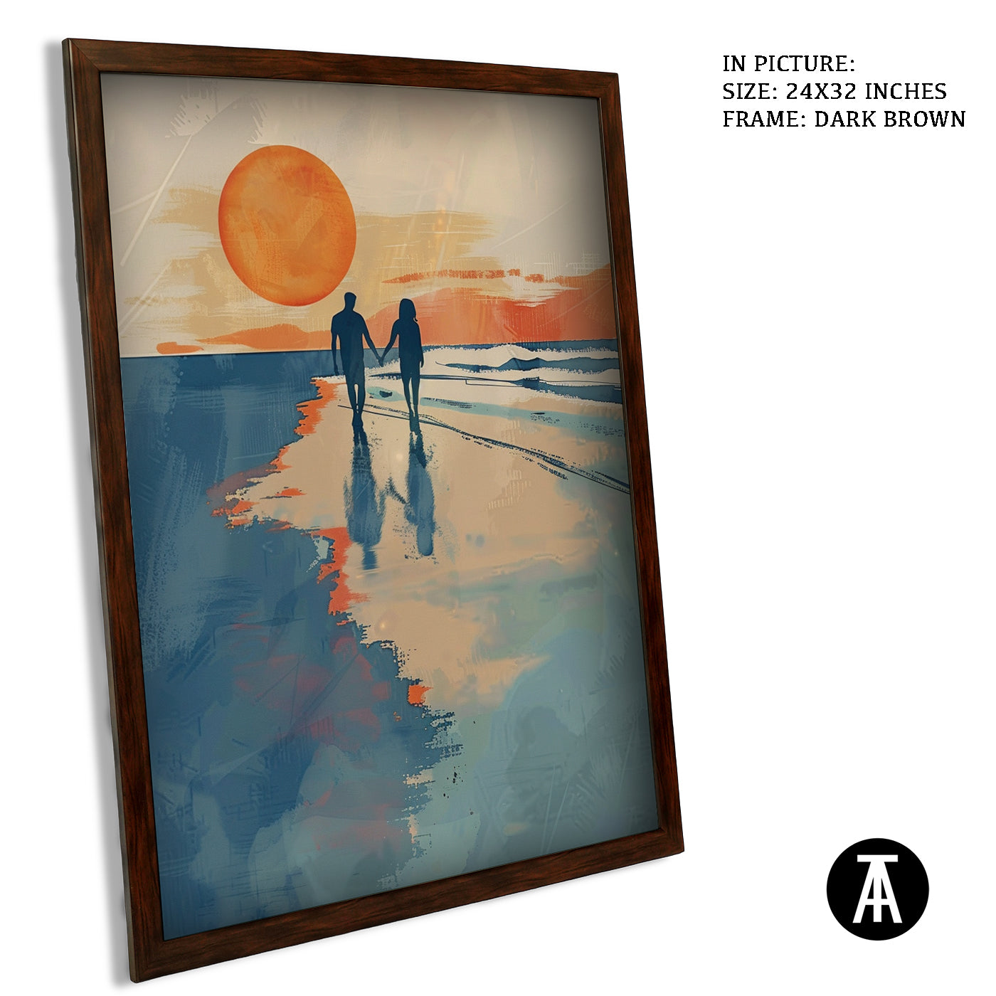 Artwork in Dark Brown Frame