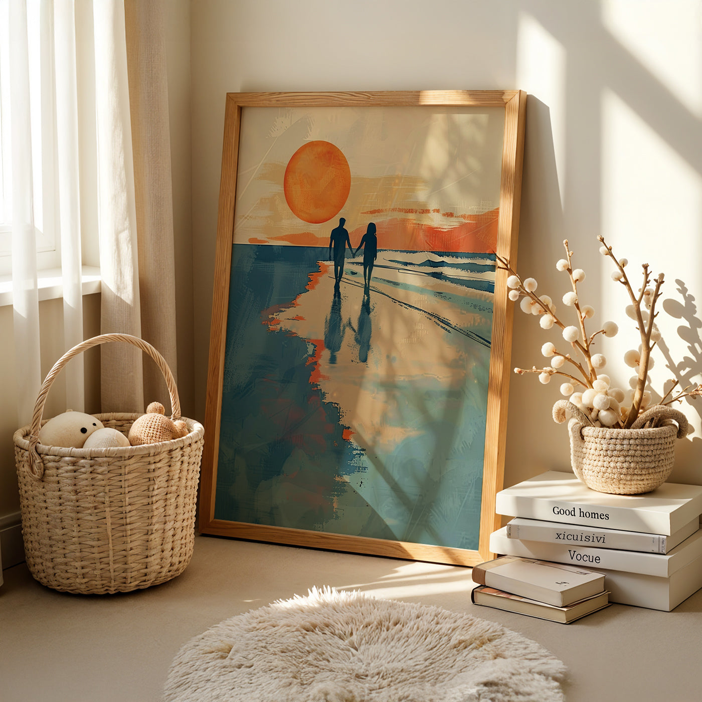 Boho Art Painting in a Lifestyle Setting