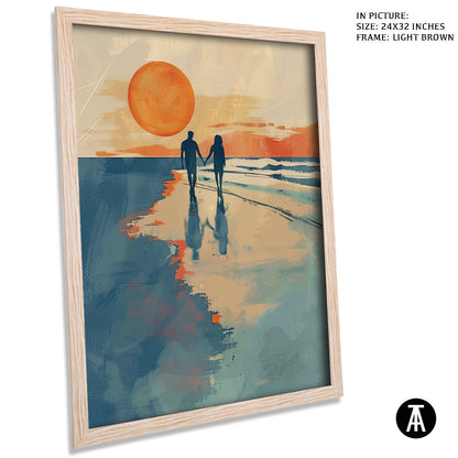 Artwork in Light Brown Frame