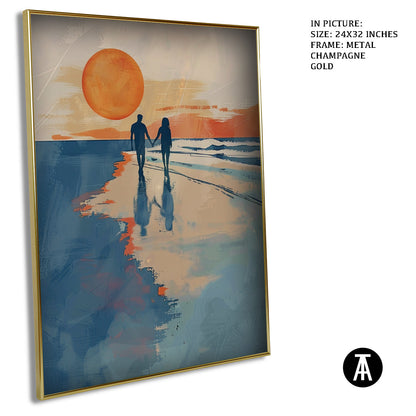 Artwork in Metal Champagne Gold Frame
