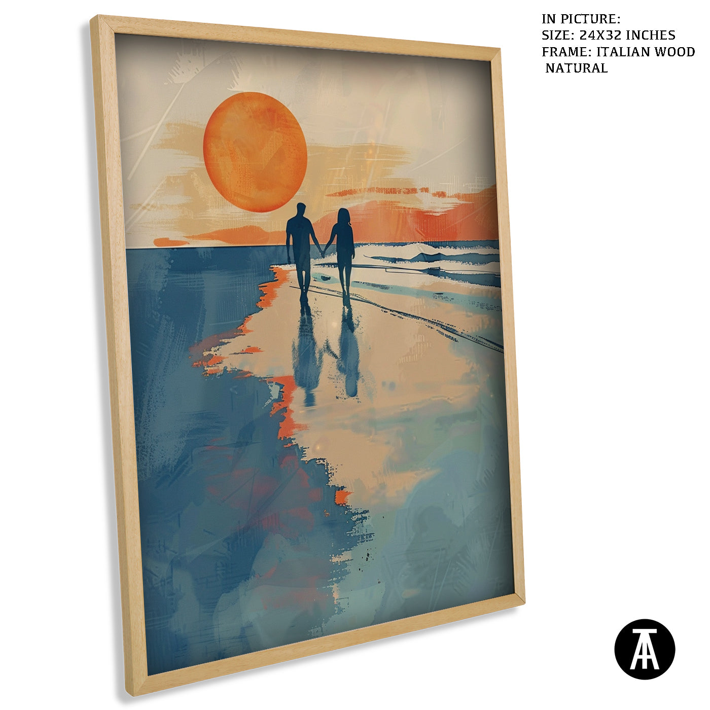 Artwork in Natural Wood Frame