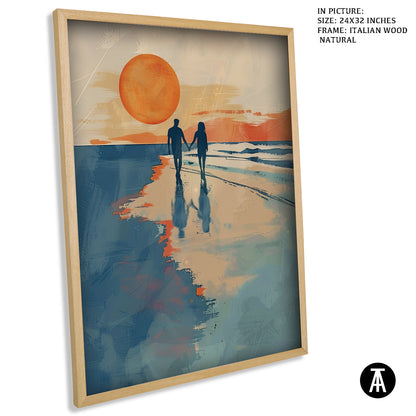 Artwork in Natural Wood Frame