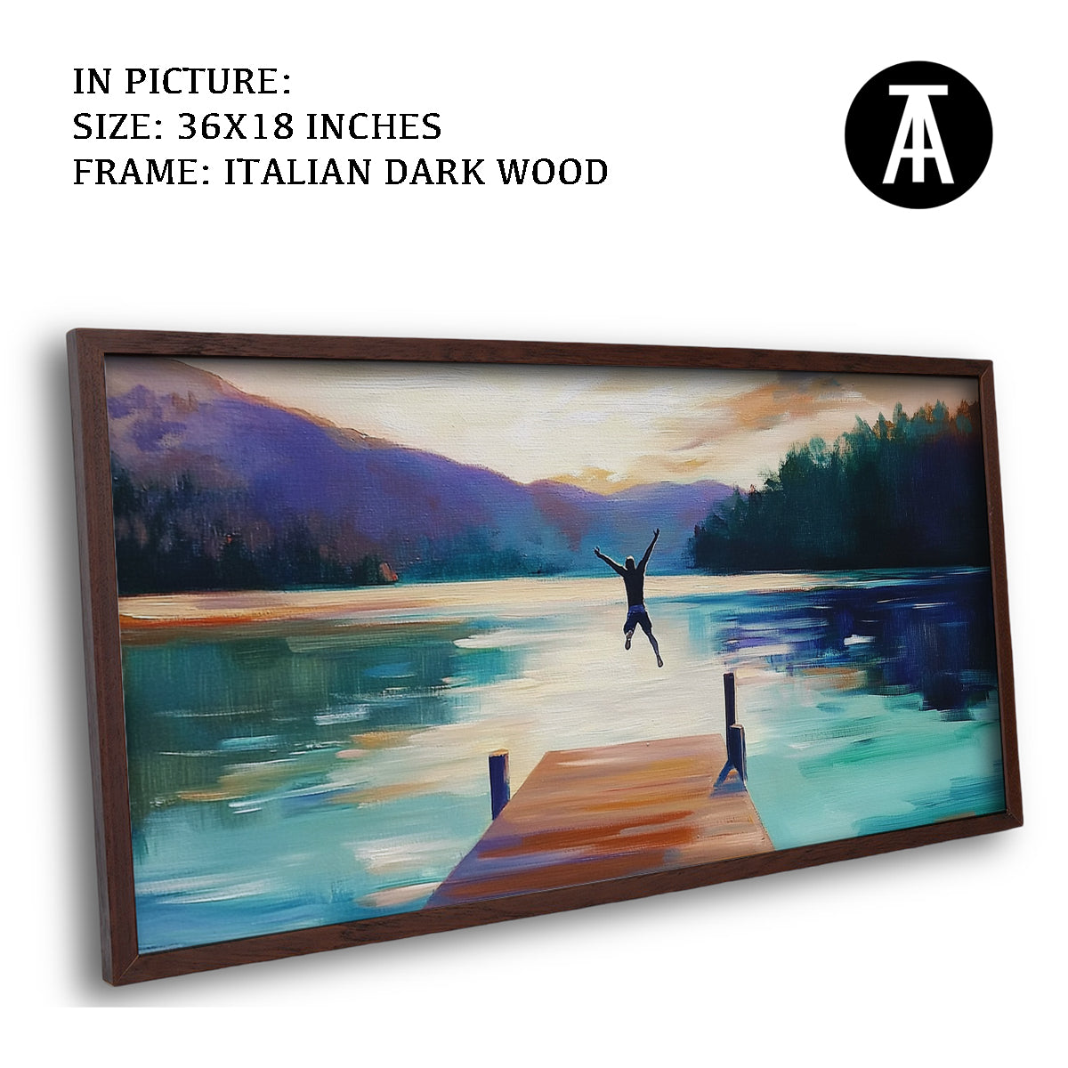 Artwork in Dark Wood Frame
