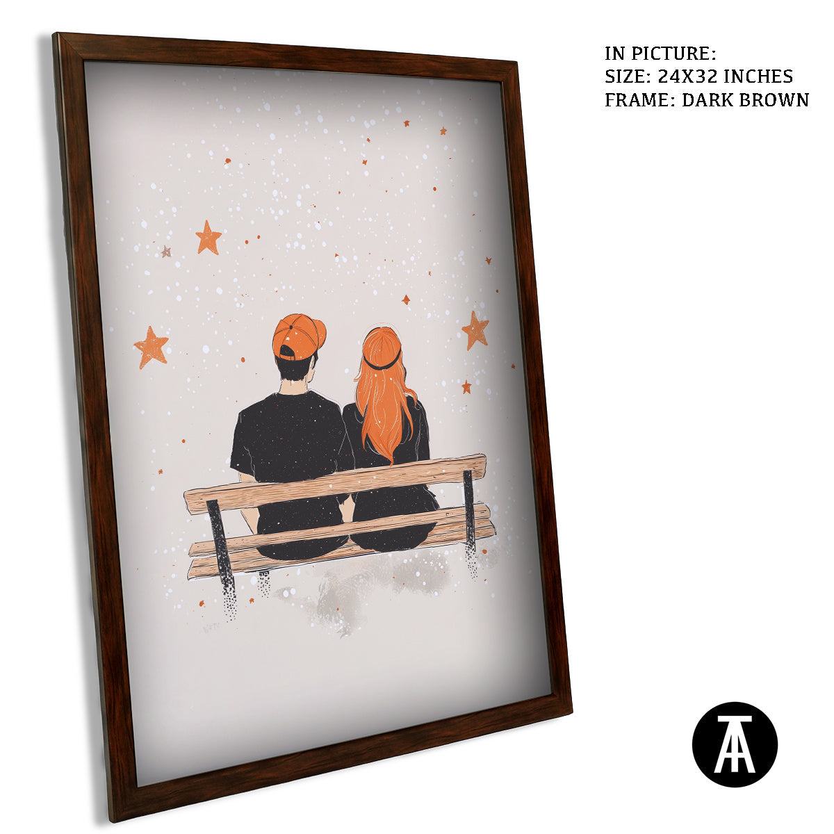 Artwork in Metal Champagne Gold Frame