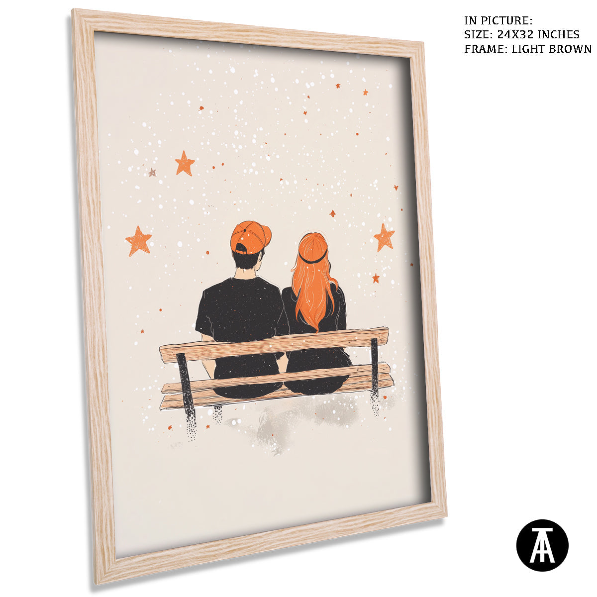 Artwork in Dark Brown Frame