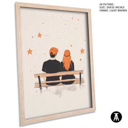 Artwork in Dark Brown Frame
