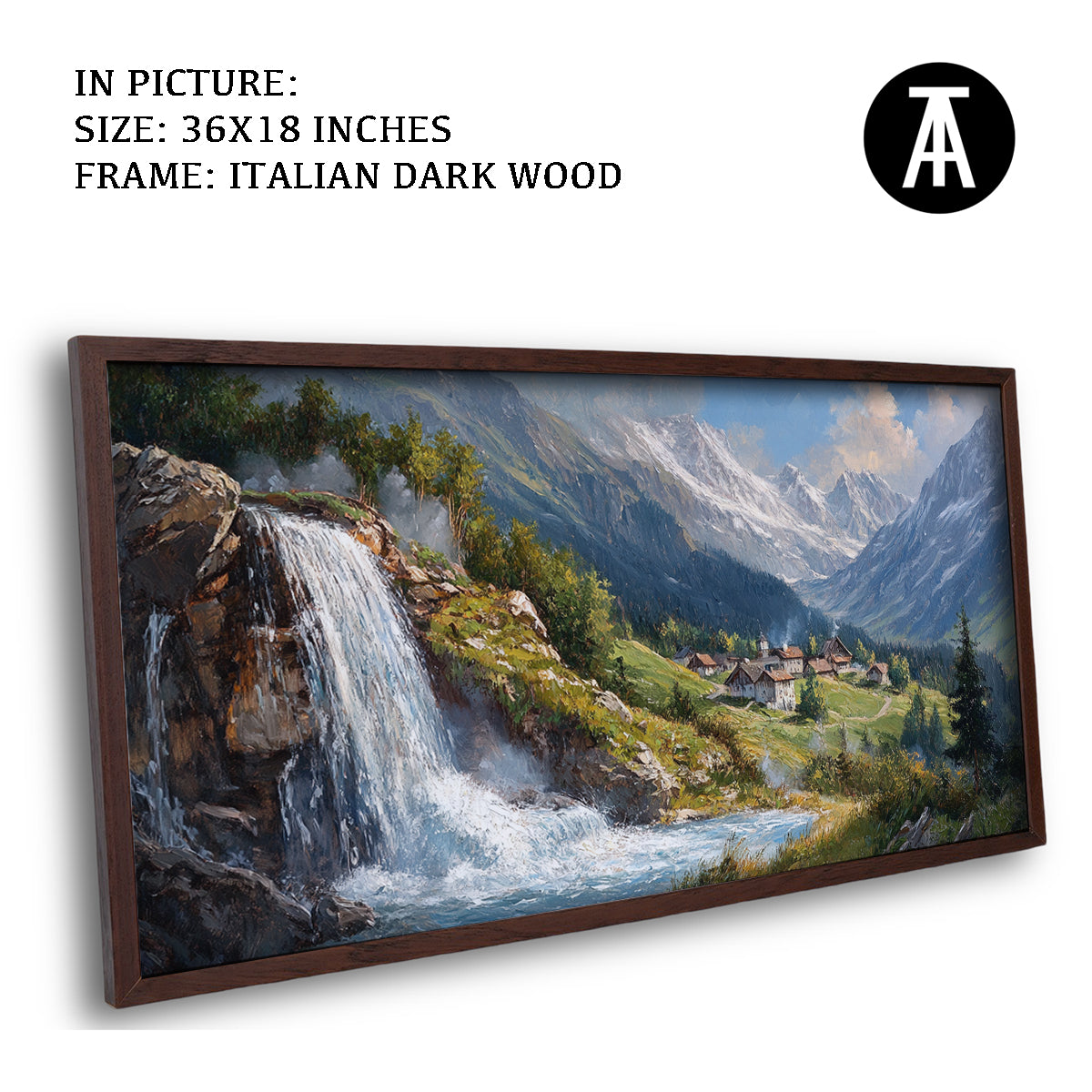 Artwork in Dark Wood Frame