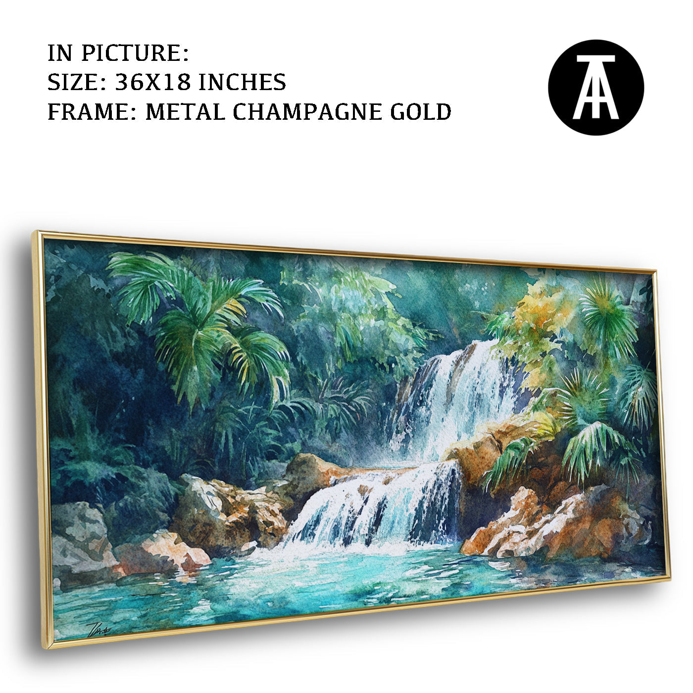 Artwork in Light Brown Frame