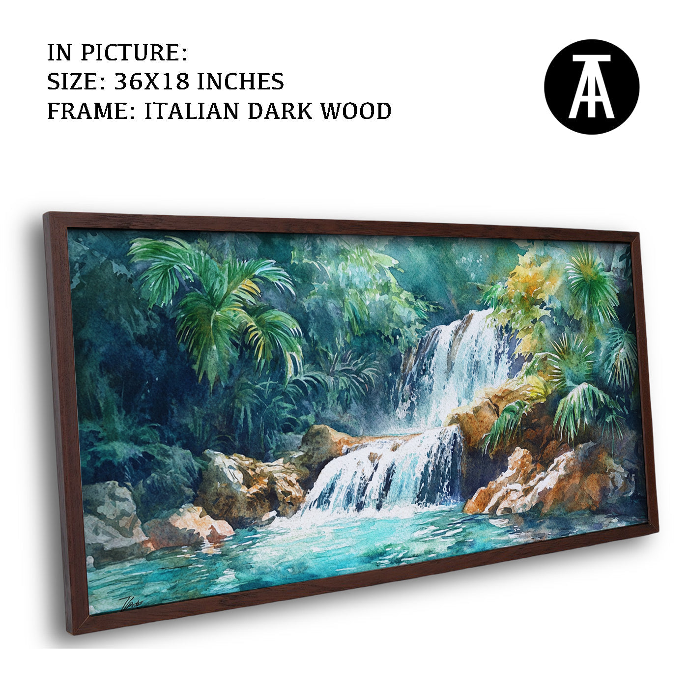 Artwork in Dark Wood Frame