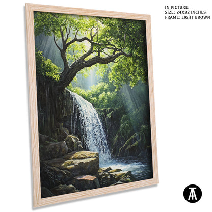 Artwork in Dark Brown Frame