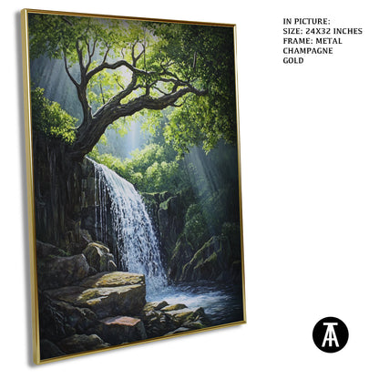 Artwork in Light Brown Frame