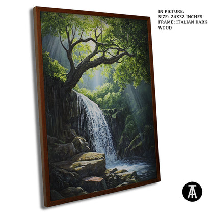 Artwork in Dark Wood Frame