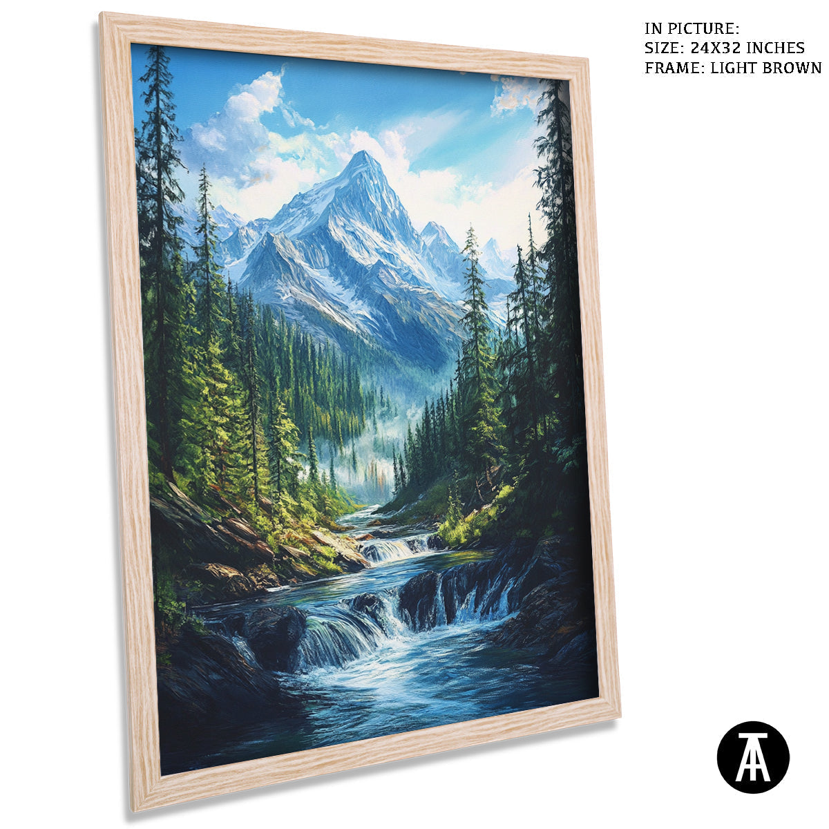 Artwork in Dark Brown Frame