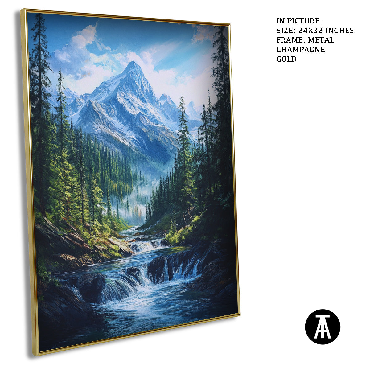 Artwork in Light Brown Frame