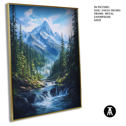 Artwork in Light Brown Frame