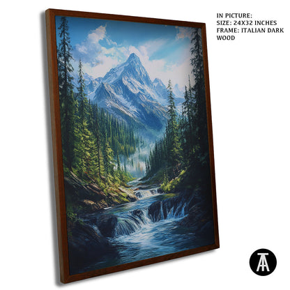 Artwork in Dark Wood Frame