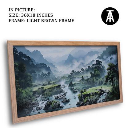 Artwork in Dark Brown Frame