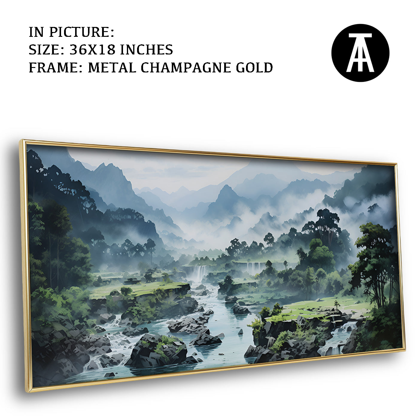 Artwork in Light Brown Frame