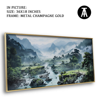 Artwork in Light Brown Frame