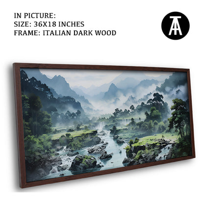 Artwork in Dark Wood Frame