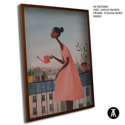 Artwork in Dark Wood Frame