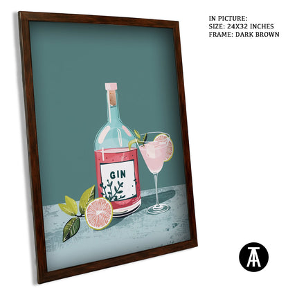 Artwork in Dark Brown Frame