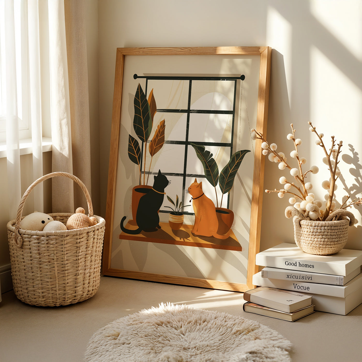 Boho Art Painting in a Lifestyle Setting